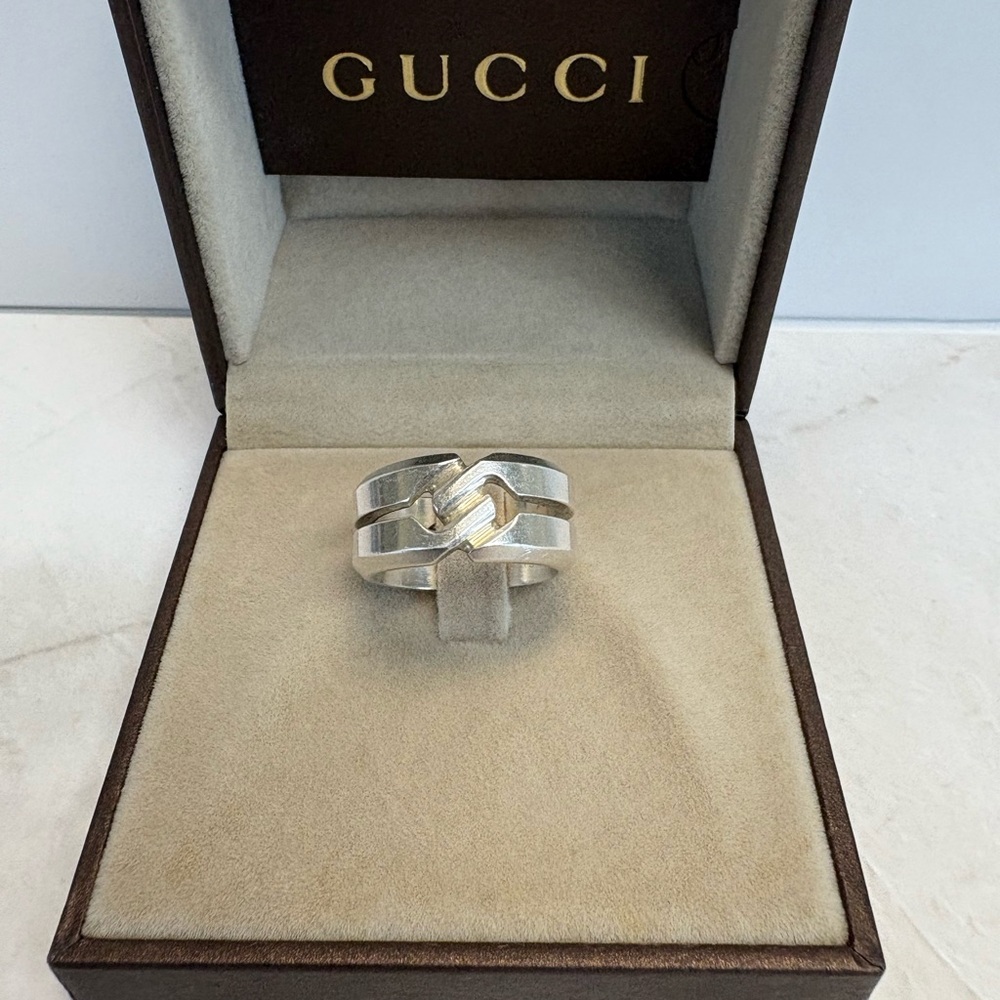 Gucci Interlocking Silver and Gold Band